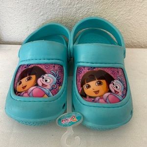 Dora the Explorer Girl Youth Teal Strap Waterproof Sandal Shoe Size 9/10